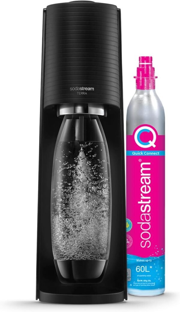 61asXSwCxTL._AC_SL1500_ Soda Makers Review SodaStream Terra Sparkling Water Machine with Reusable BPA-Free Bottle