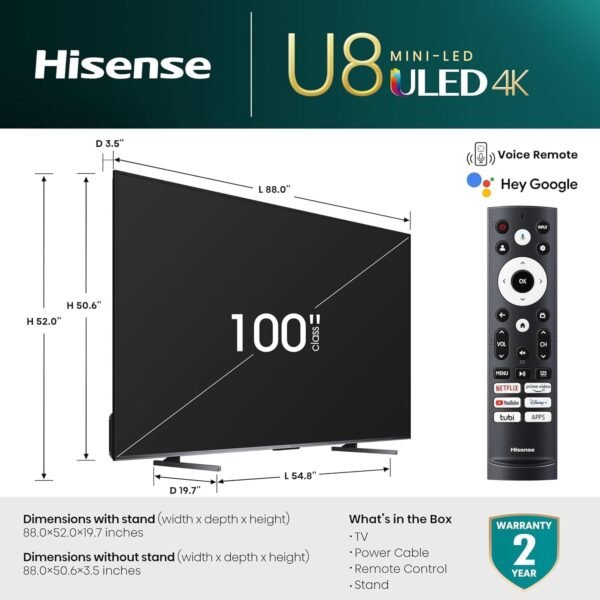 61iycy7kfoL._AC_SL1500_ Hisense 100U8K 100-Inch QLED TV review is it worth the upgrade