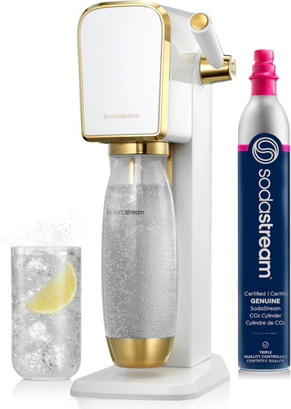 712ZCqsWSaL._AC_SL1500_ Soda Makers Review SodaStream Art Sparkling Water Maker White Gold Edition