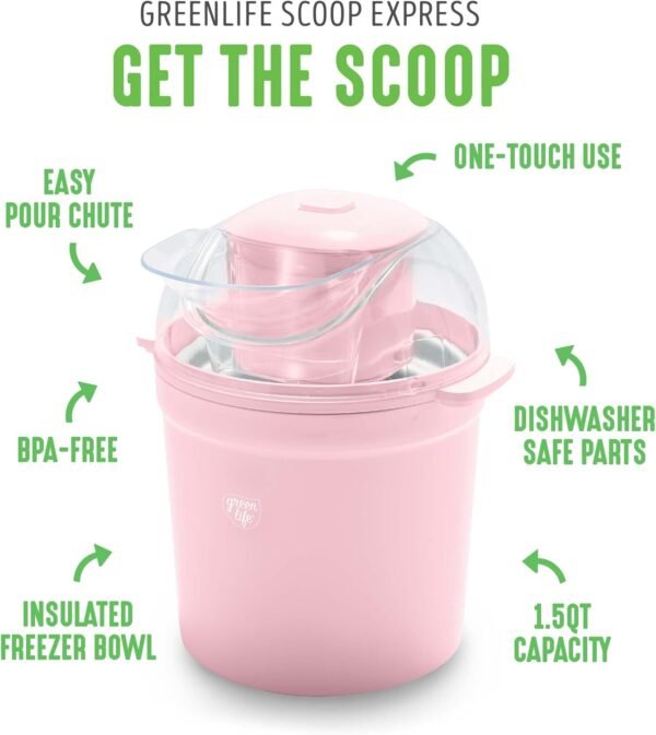 713Y9RItqqL._AC_SL1500_ GreenLife Ice Cream Maker CC005073-001 review perfect for homemade frozen desserts