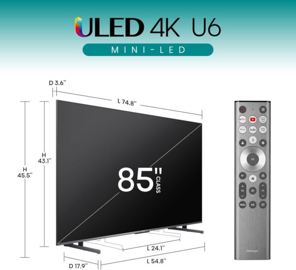71OfDCgTj7L._AC_SL1500_ Hisense 85-Inch U6 Series Mini-LED ULED TV review with QLED and HDR features