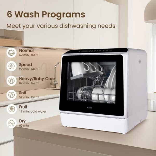 71R0NPeSKAL._AC_SL1500_ HAVA Countertop Dishwasher TDQR review compact portable solution with built-in water tank