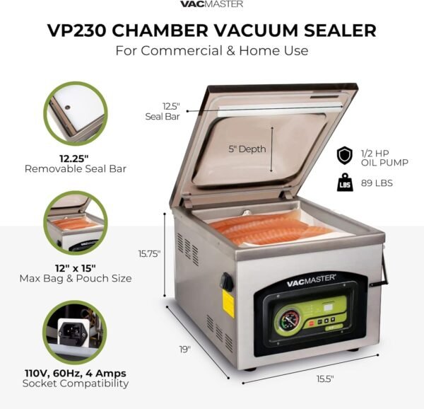 71VinG5D4AL._AC_SL1500_ Vacmaster VP230 Chamber Vacuum Sealer review for home and commercial use