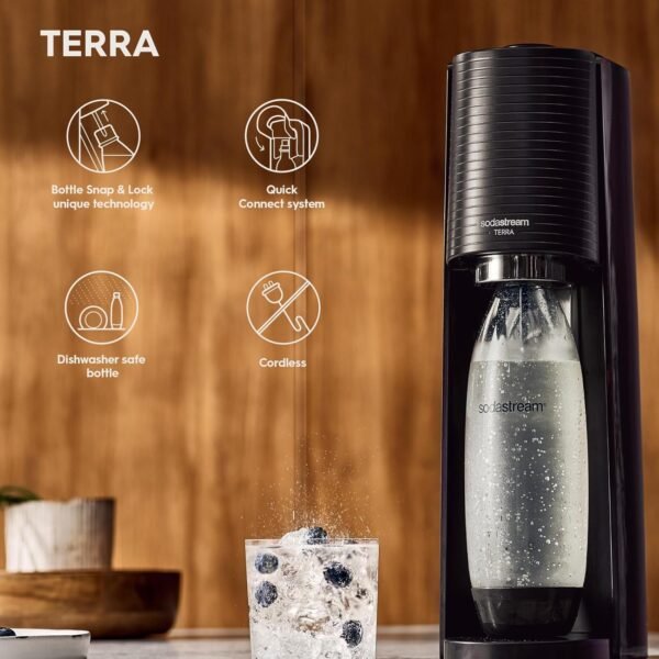 71iDS6002hL._AC_SL1500_ Soda Makers Review SodaStream Terra Sparkling Water Machine with Reusable BPA-Free Bottle