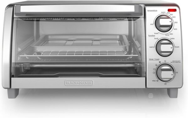71z4q32gUnL._AC_SL1500_ BLACK+DECKER 4-Slice Toaster Oven Review Stainless Steel Baking and Broiling Performance