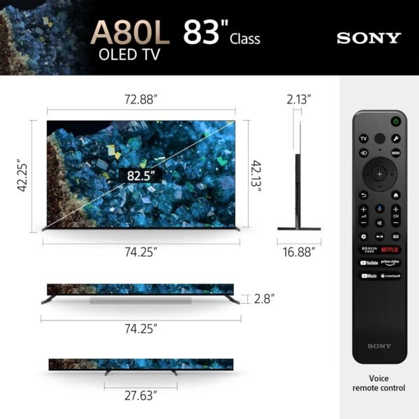 81AUYx-m2iL._AC_SL1500_ Sony 83 Inch OLED BRAVIA XR A80L Review Stunning 4K Smart Google TV