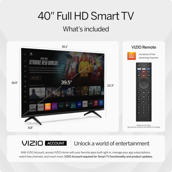 81bEVZ7faLL._AC_SL1500_ VIZIO 40-inch Smart TV VFD40M-08 review Full HD clarity and features
