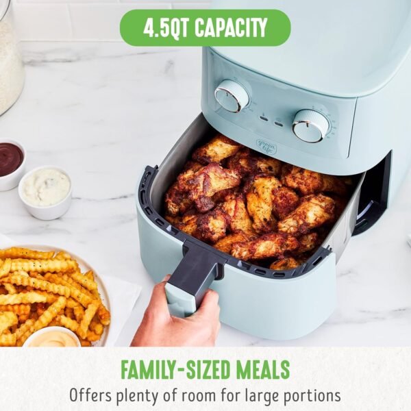 81eWQ5s3tAL._AC_SL1500_ GreenLife Mechanical Air Fryer review 2024 compact 4.5QT family-sized nonstick kitchen essential