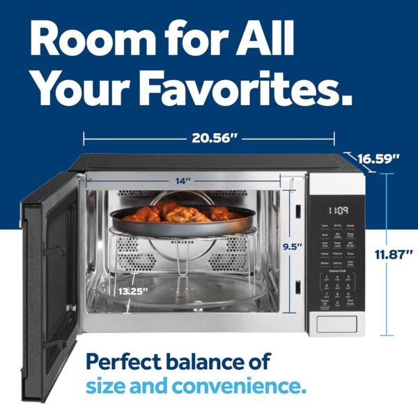 81id8jkPUL._AC_SL1500_ GE GCST10A1WSS 4-in-1 Microwave Oven Review Compact Air Fryer and Convection Mode