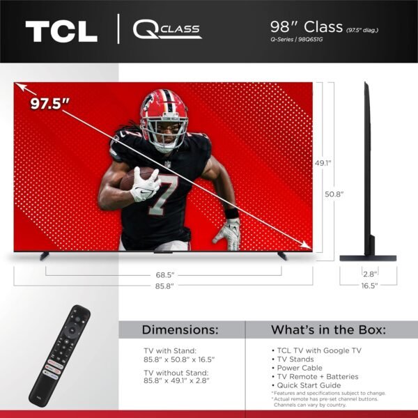 81wAnZNqhoL._AC_SL1500_ Review of TCL 98-Inch Q65 QLED 4K Smart TV for Gaming and Movies