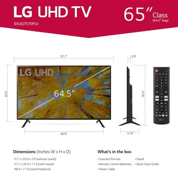 81xRTj2jV8L._AC_SL1500_ LG 65-Inch Class UQ7570 Series 4K Smart TV review stunning AI-powered features