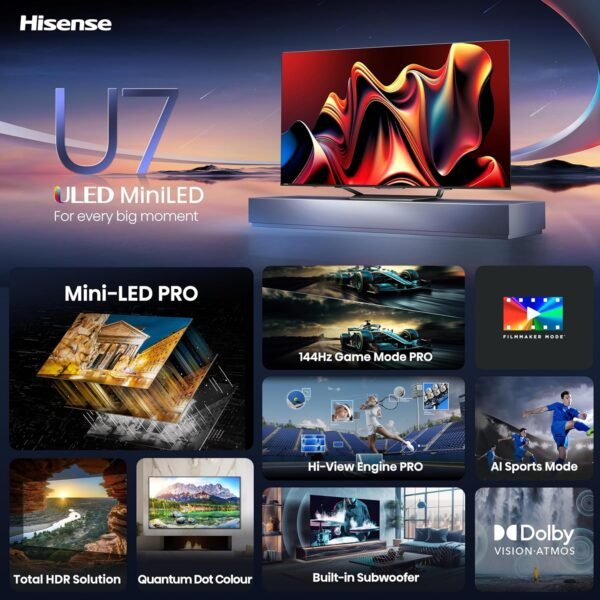91HtxQ2O1JL._AC_SL1500_ Hisense U7 Series 75-Inch QLED TV review Mini-LED, Dolby Vision, 144Hz gaming