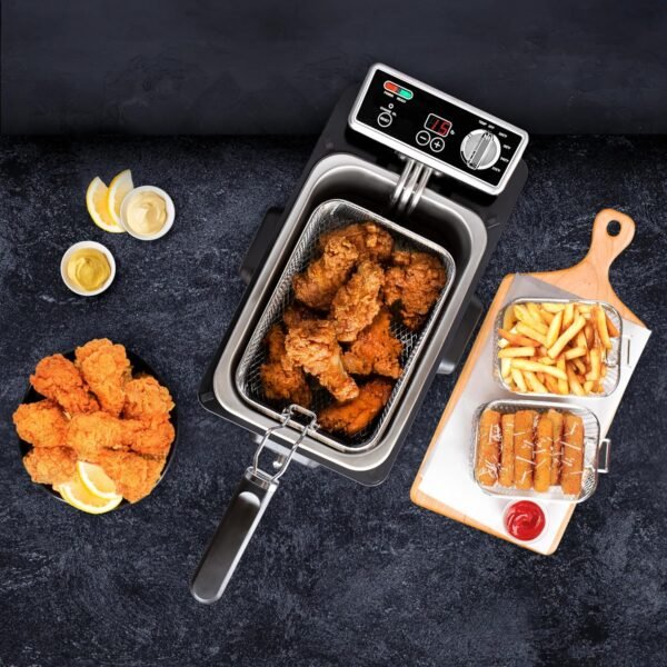 91XqE79l6FL._AC_SL1500_ Kalorik Pro 4.2 Quart Triple-Basket Deep Fryer review with Oil Filtration System